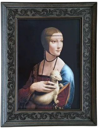 Монета "Дама с горностаем", 2019 г., Серебро, 1 500 гр., проба 999, СОЛОМОНОВЫ ОСТРОВА