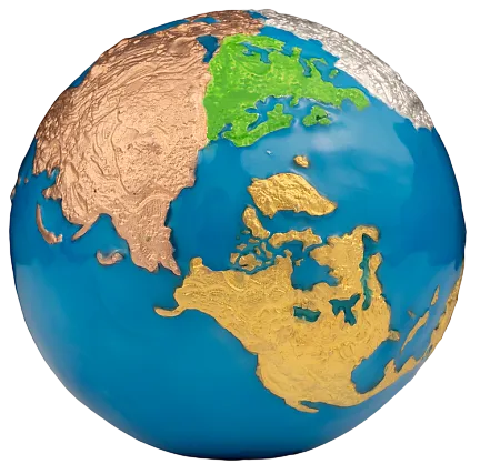 Монета "Планета Земля",  2024 г., Серебро, 155,5 гр., проба 999, БАРБАДОС
