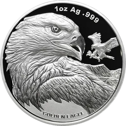 Монета "Золотой орел", 2023 г., Серебро, 31,1 гр., проба 999, САМОА