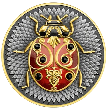 Монета "Божья Коровка", 2024 г., Серебро, 62,2 гр., проба 999, НИУЭ