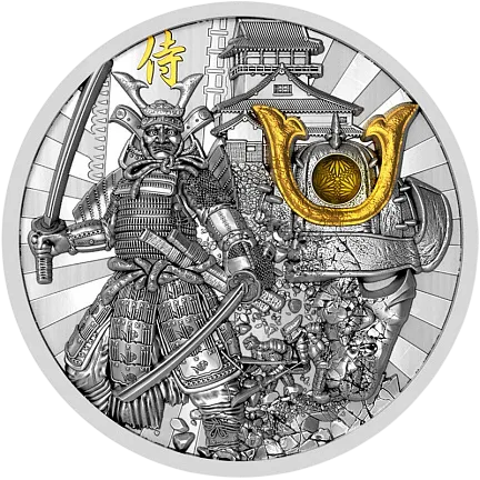 Монета "Самурай",  2019 г., Серебро, 62,2 гр., проба 999, НИУЭ