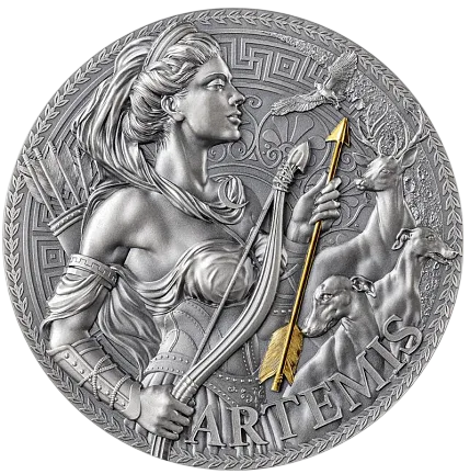 Монета "Артемида",  2023 г., Серебро, 93,3 гр., проба 999, КАМЕРУН