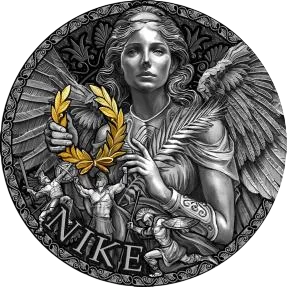 Монета "Ника", 2024 г., Серебро, 62,2 гр., проба 999, КАМЕРУН