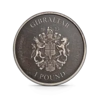 Монета "Леди Юстиция (Antique)", 2023 г., Серебро, 31,1 гр., проба 999, ГИБРАЛТАР