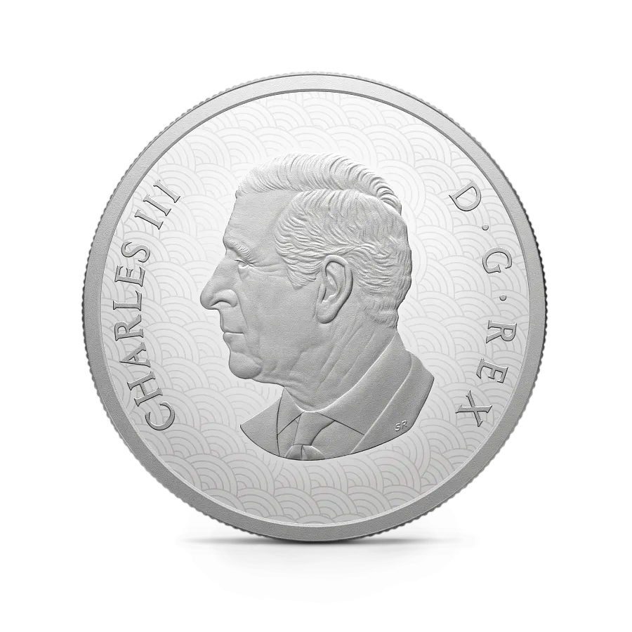 Монета "Лунный год Козы", 2027 г., Серебро, 31,39 гр., проба 9999, КАНАДА
