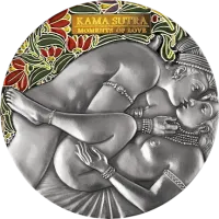 Монета "Камасутра IV",  2022 г., Серебро, 93,3 гр., проба 999, КАМЕРУН