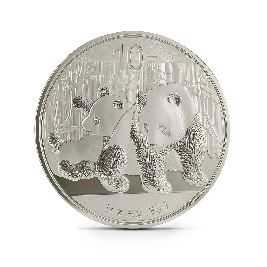 Набор из 10-ти монет Панда 2001-2010 гг, Серебро, 311 гр., проба 999, КИТАЙ