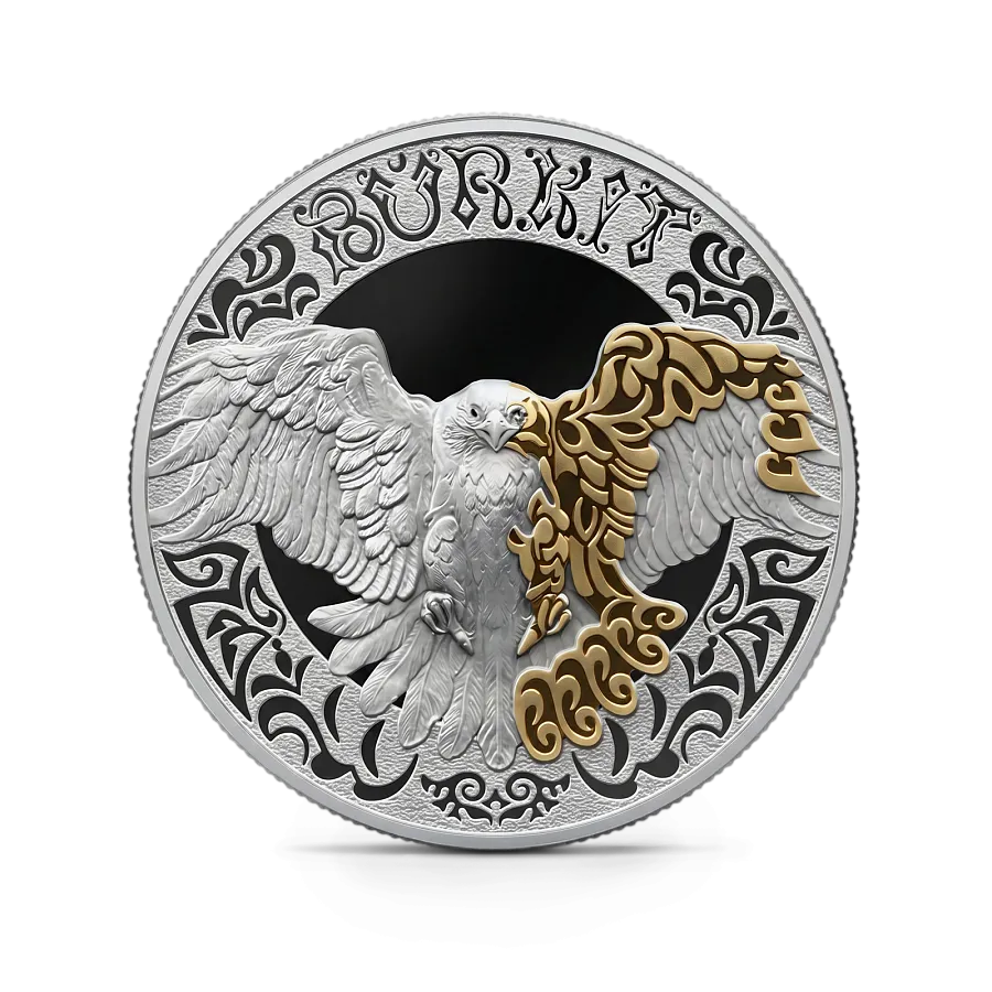 Монета "Беркут", 2022 г., Серебро, 31,1 гр., проба 925, КАЗАХСТАН