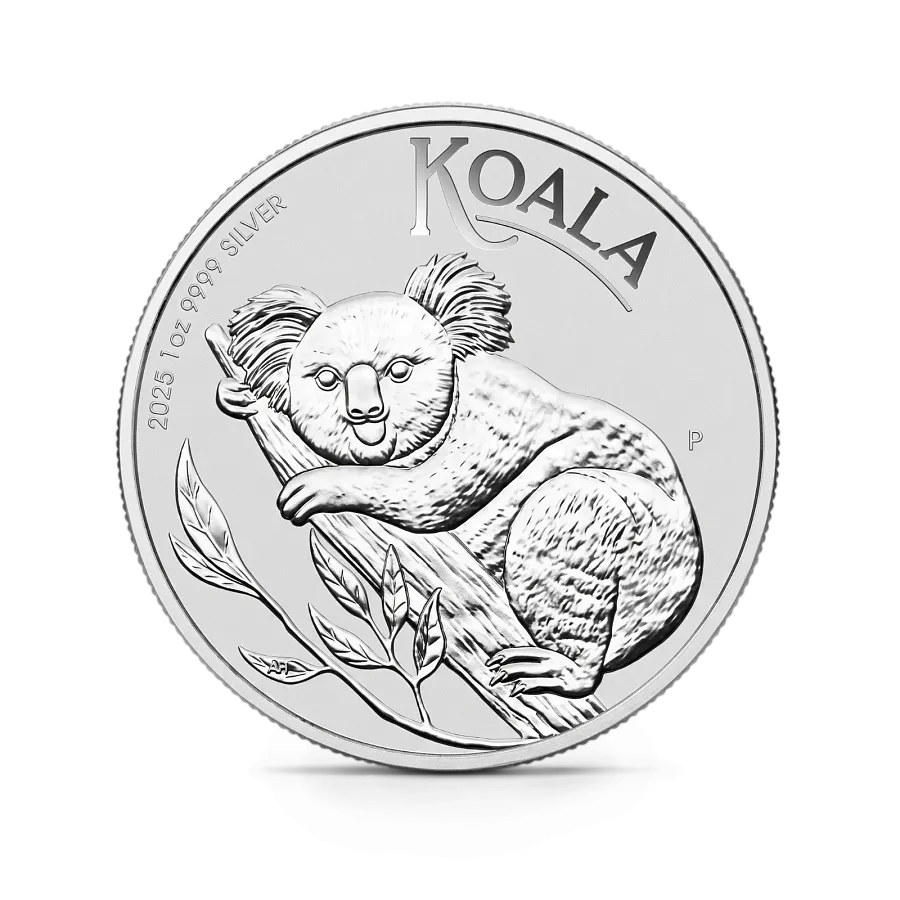 Монета "Коала", 2025 г., Серебро, 31,1 гр., проба 999.9, АВСТРАЛИЯ