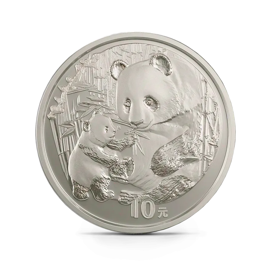 Набор из 10-ти монет Панда 2001-2010 гг, Серебро, 311 гр., проба 999, КИТАЙ