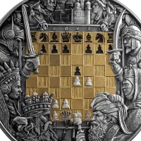 Монета "Королевский гамбит", 2025 г., Серебро, 93,3 гр., проба 999, НИУЭ