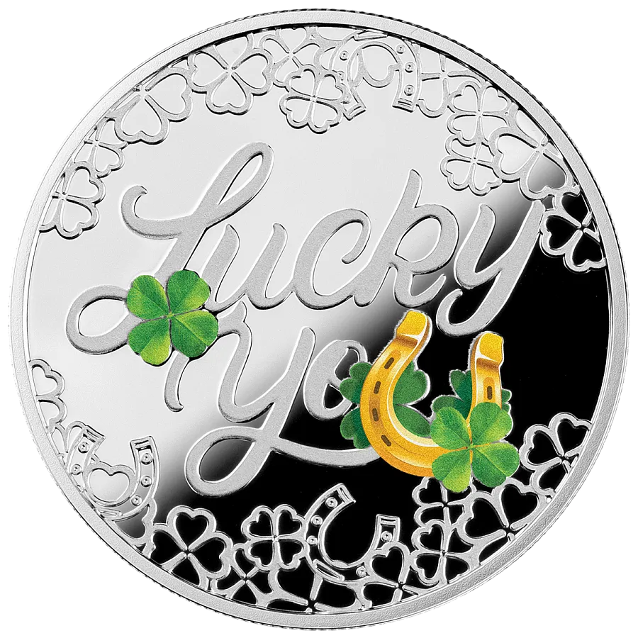 Монета "На удачу Lucky you",  2023 г., Серебро, 17,5 гр., проба 999, НИУЭ