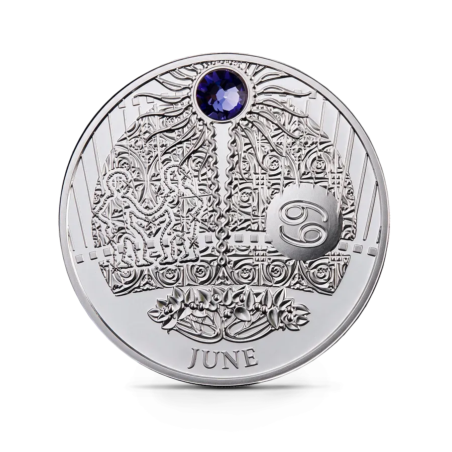 Монета "Июнь", 2013 г., Серебро, 10 гр., проба 925, НИУЭ