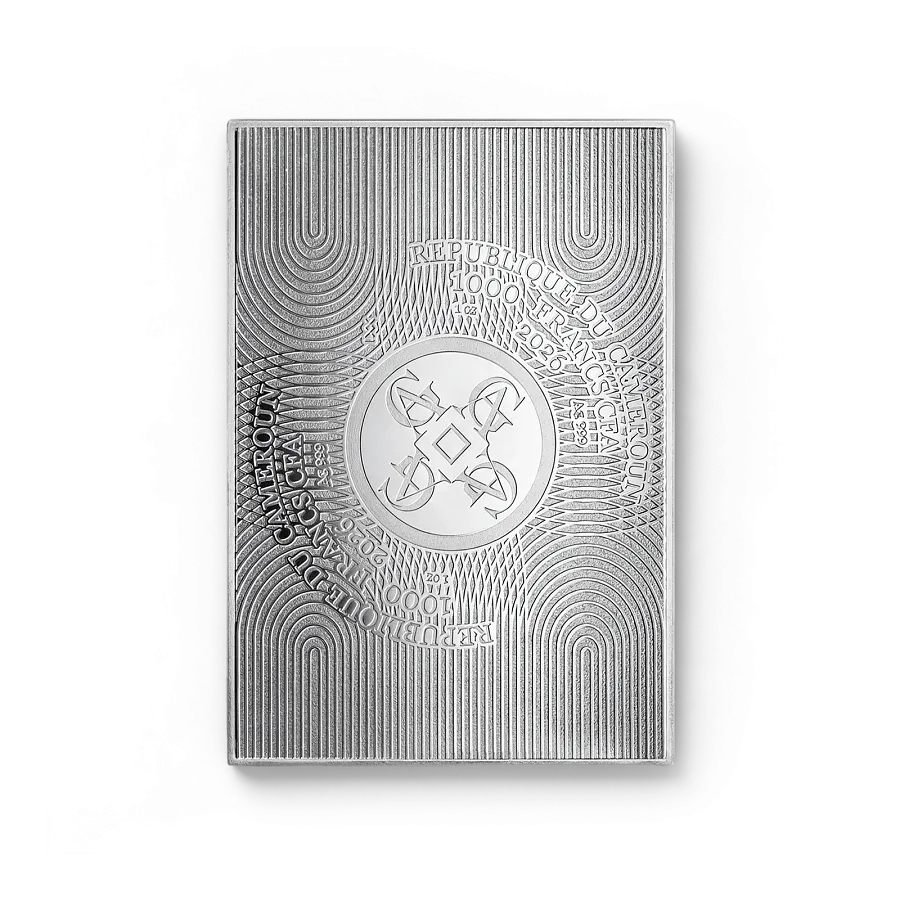 Монета "Девушка с жемчужной сережкой", 2026 г., Серебро, 31,1 гр., проба 999, КАМЕРУН