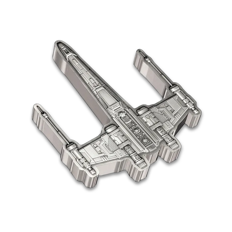 Монета "Истребитель T-65 X-WING. Звездные войны",  2024 г., Серебро, 93,3 гр., проба 999, НИУЭ