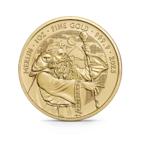 Монета "Мерлин",  2023 г., Золото, 31,1 гр., проба 9999, СОЕДИНЕННОЕ КОРОЛЕВСТВО