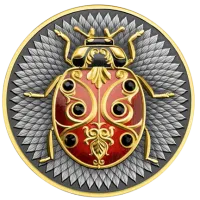 Монета "Божья Коровка", 2024 г., Серебро, 62,2 гр., проба 999, НИУЭ