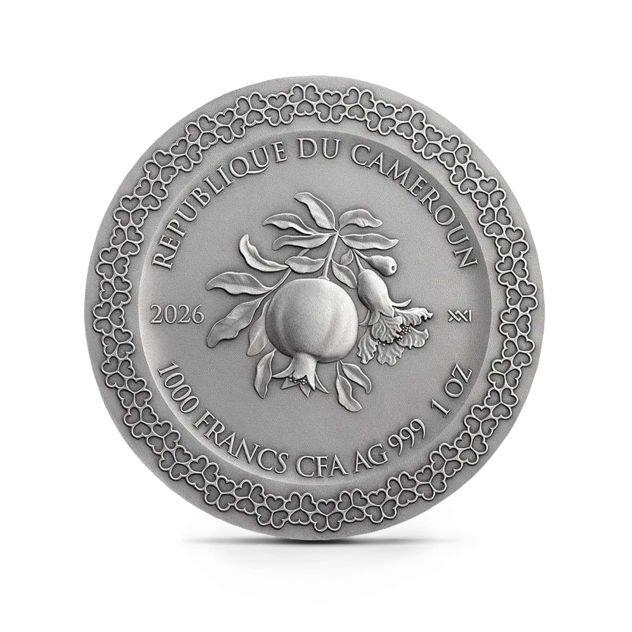 Монета "Вечная любовь, Небесная красота", 2026 г., 31,1 гр., проба 999, КАМЕРУН