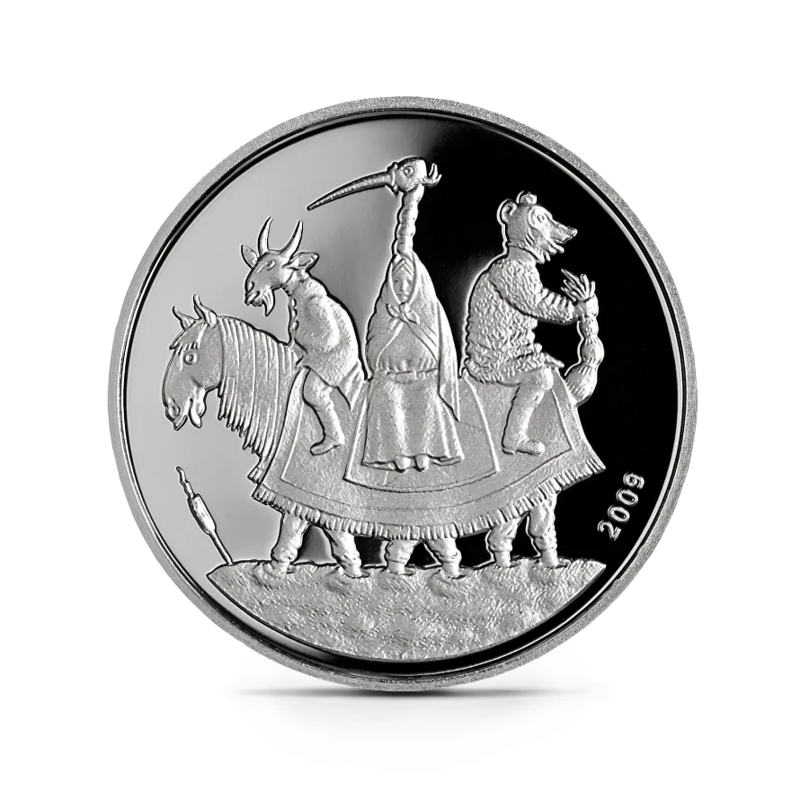 Монета "Рождественская ёлка ", 2009 г., Серебро, 22 гр., проба 925, ЛАТВИЯ