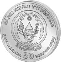 Монета "Год Лошади", 2026 г., Серебро, 31,1 гр., проба 999, РУАНДА