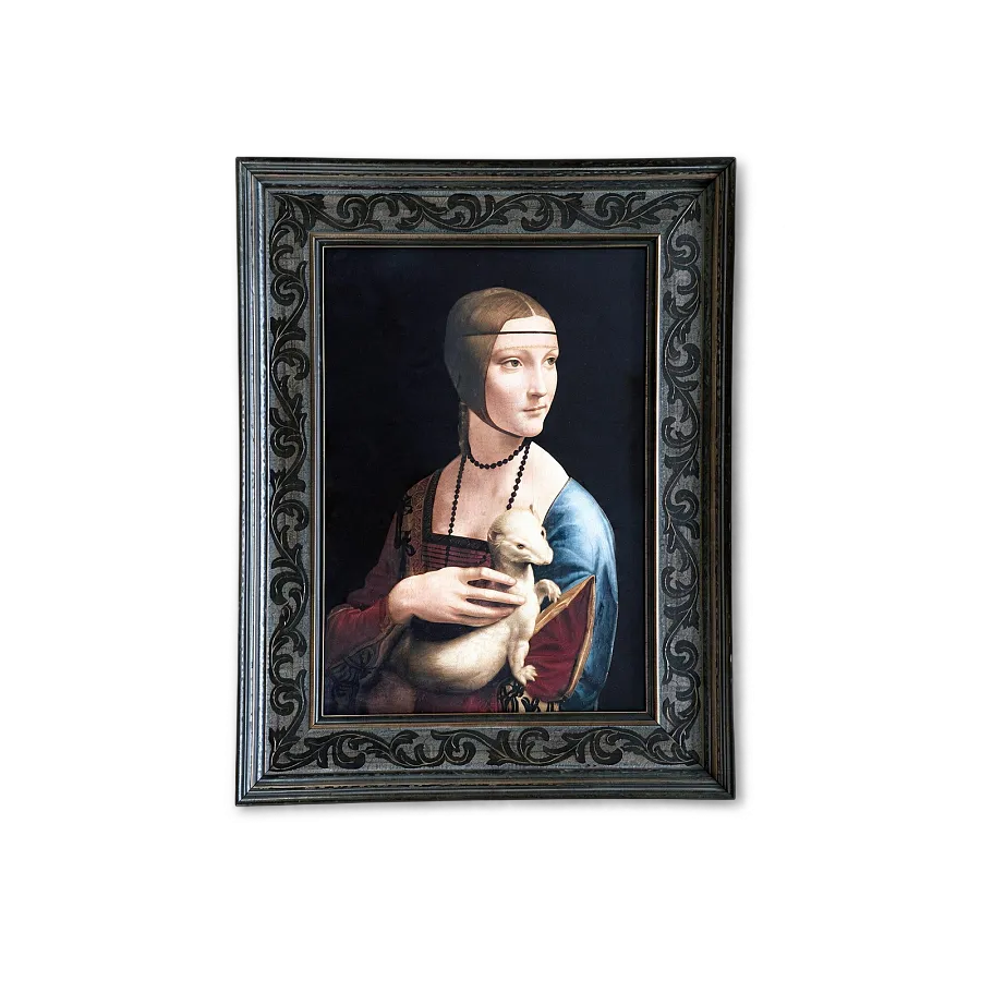 Монета "Дама с горностаем", 2019 г., Серебро, 1 500 гр., проба 999, СОЛОМОНОВЫ ОСТРОВА