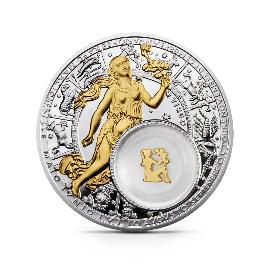 Монета "Дева, Знаки Зодиака", 2013 г., 28,28 гр., проба 925, БЕЛАРУСЬ