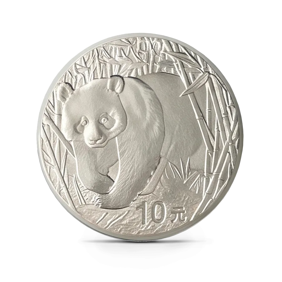 Набор из 10-ти монет Панда 2001-2010 гг, Серебро, 311 гр., проба 999, КИТАЙ