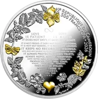 Монета "Свадебные голуби", 2026 г., Серебро, 17,5 гр., проба 999, КАМЕРУН