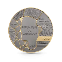 Монета "Нефертити, Искусство Кинцуги", 2026 г., Серебро, 62,2 гр., проба 999, КАМЕРУН
