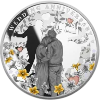 Монета "Годовщина свадьбы",  2023 г., Серебро, 17,5 гр., проба 999, НИУЭ
