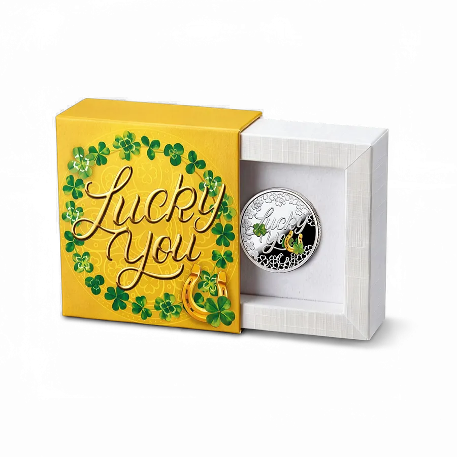 Монета "На удачу Lucky you",  2023 г., Серебро, 17,5 гр., проба 999, НИУЭ