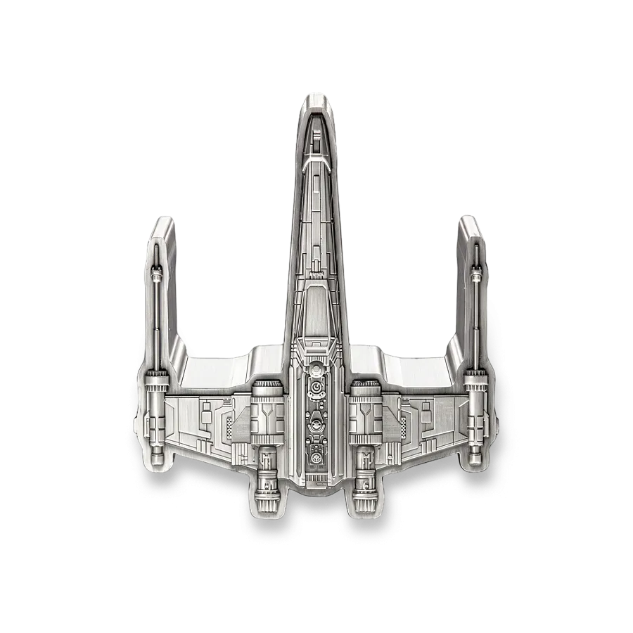 Монета "Истребитель T-65 X-WING. Звездные войны",  2024 г., Серебро, 93,3 гр., проба 999, НИУЭ