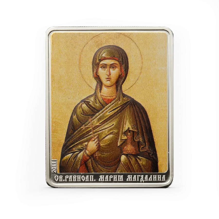 Монета "Святая Мария Магдалина",  2011 г., Серебро, 25 гр., проба 999, ОСТРОВА КУКА