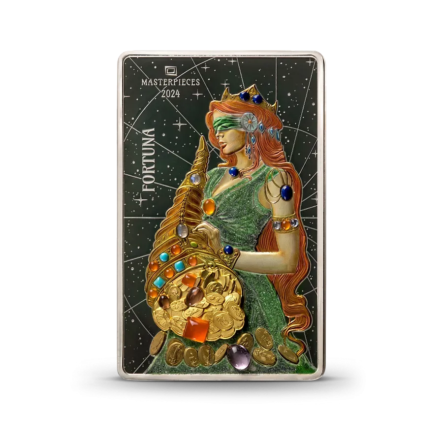 Монета "Богиня Фортуны", 2024 г., Серебро, 200 гр., проба 999, ГАНА