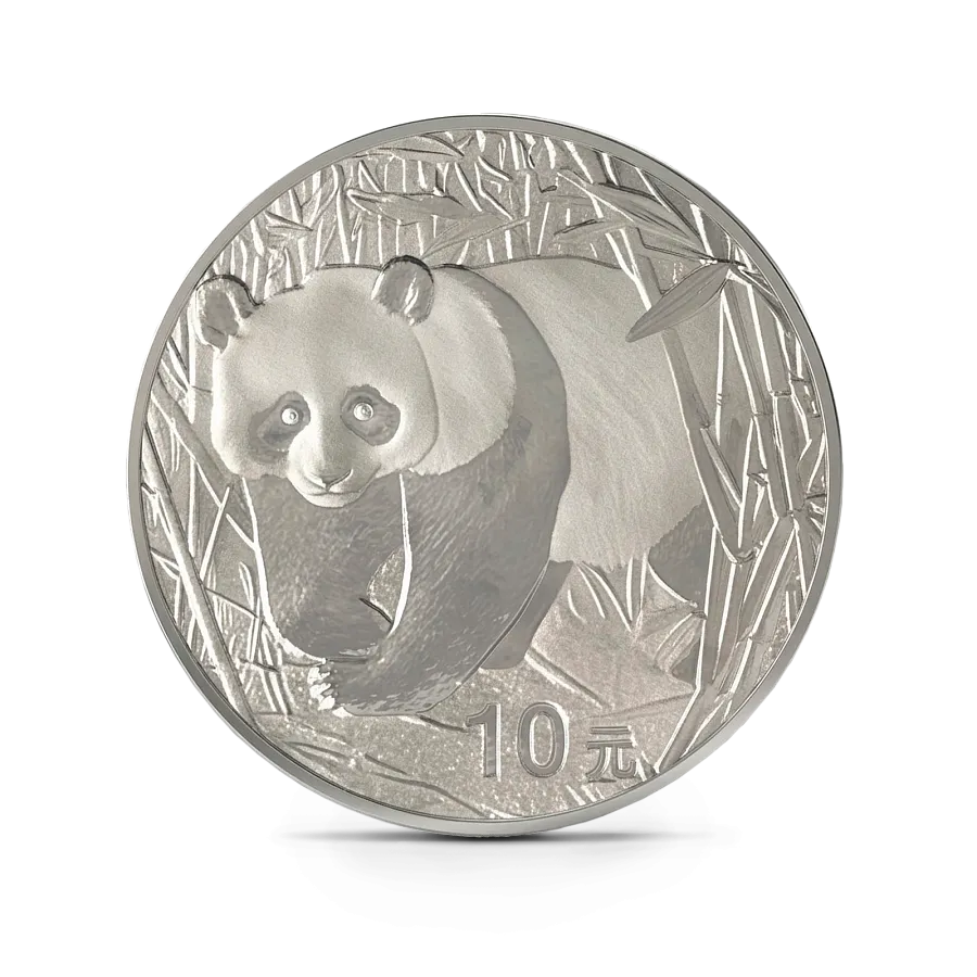 Набор из 10-ти монет Панда 2001-2010 гг, Серебро, 311 гр., проба 999, КИТАЙ