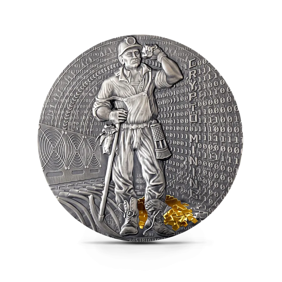 Монета "Крипто-Майнинг", 2021 г., Серебро, 50 гр., проба 999, НИУЭ
