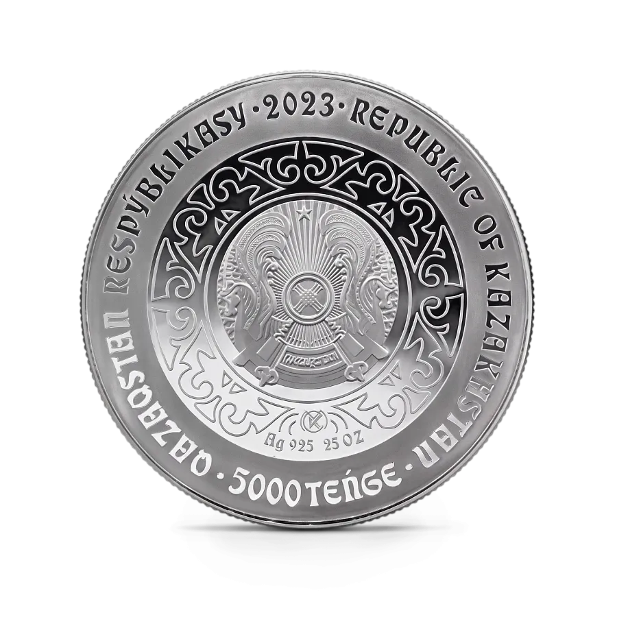 Монета "Верблюд", 2023 г., Серебро, 777,5 гр., проба 925, КАЗАХСТАН