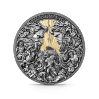 Монета "Титаномахия", Великая греческая мифология, 2026 г., 500 гр., проба 999, КАМЕРУН