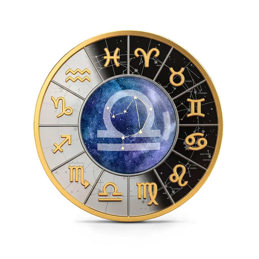 Монета "Весы", 2023 г., Серебро, 17,5 гр., проба 999, КАМЕРУН