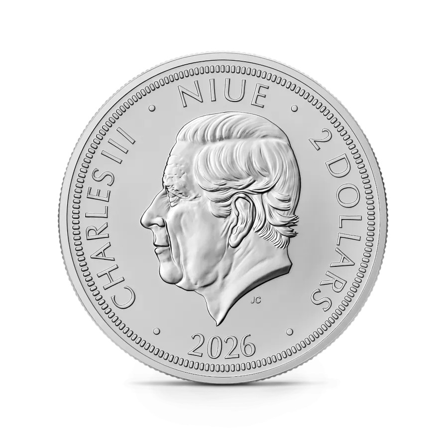 Монета"Чешский лев", 2026г., Серебро, 31,1 гр., проба 999, НИУЭ