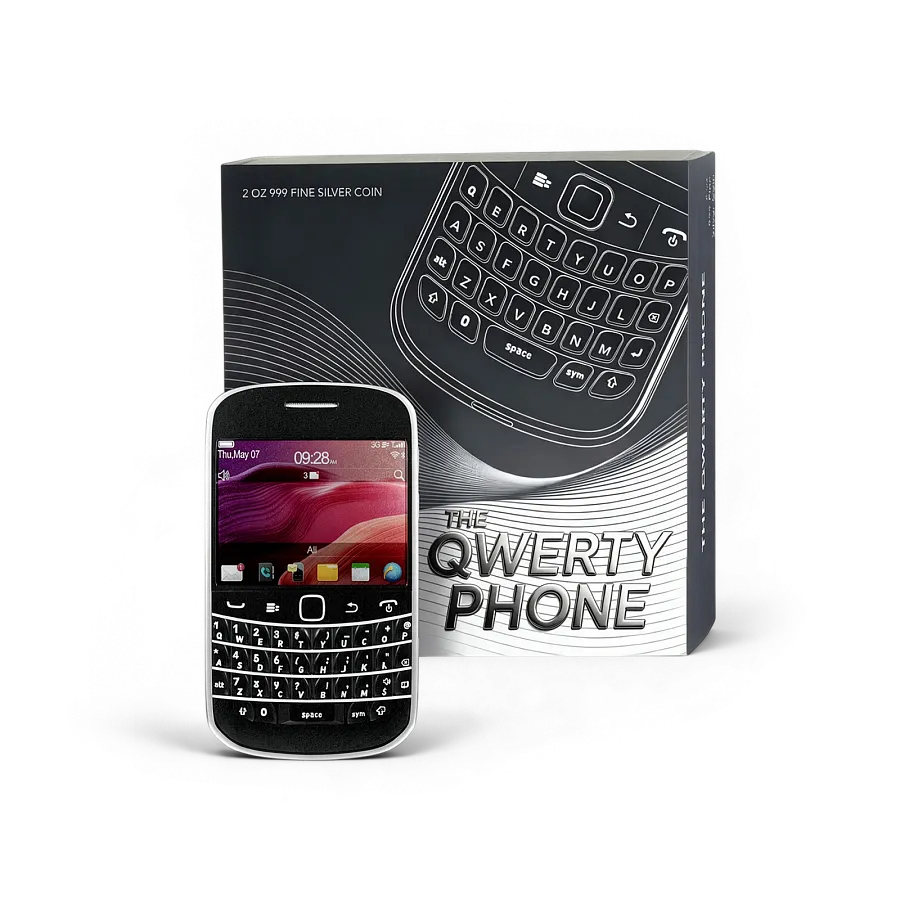 Монета "Телефон QWERTY", 2026 г., Серебро, 62,2 гр., проба 999, САМОА
