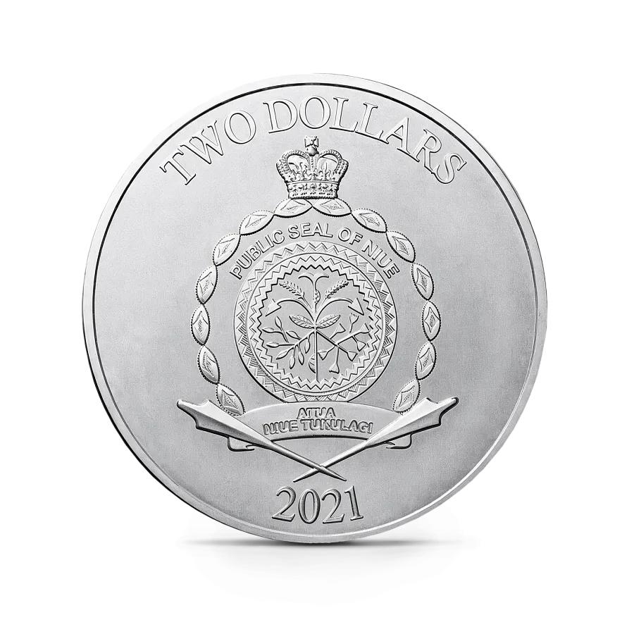 Монета "Шрек", 2021 г., Серебро, 31,1 гр., проба 999, НИУЭ