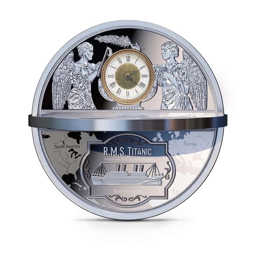 Монета "Тонущий Титаник",  2022 г., Серебро, 62,2 гр., проба 999, НИУЭ