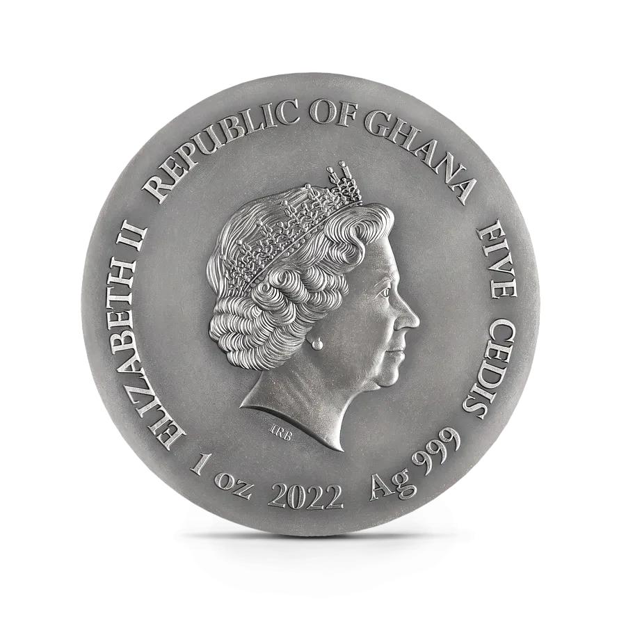 Монета "Три мудрые обезьяны", 2022 г., Серебро, 31,1 гр., проба 999, ГАНА