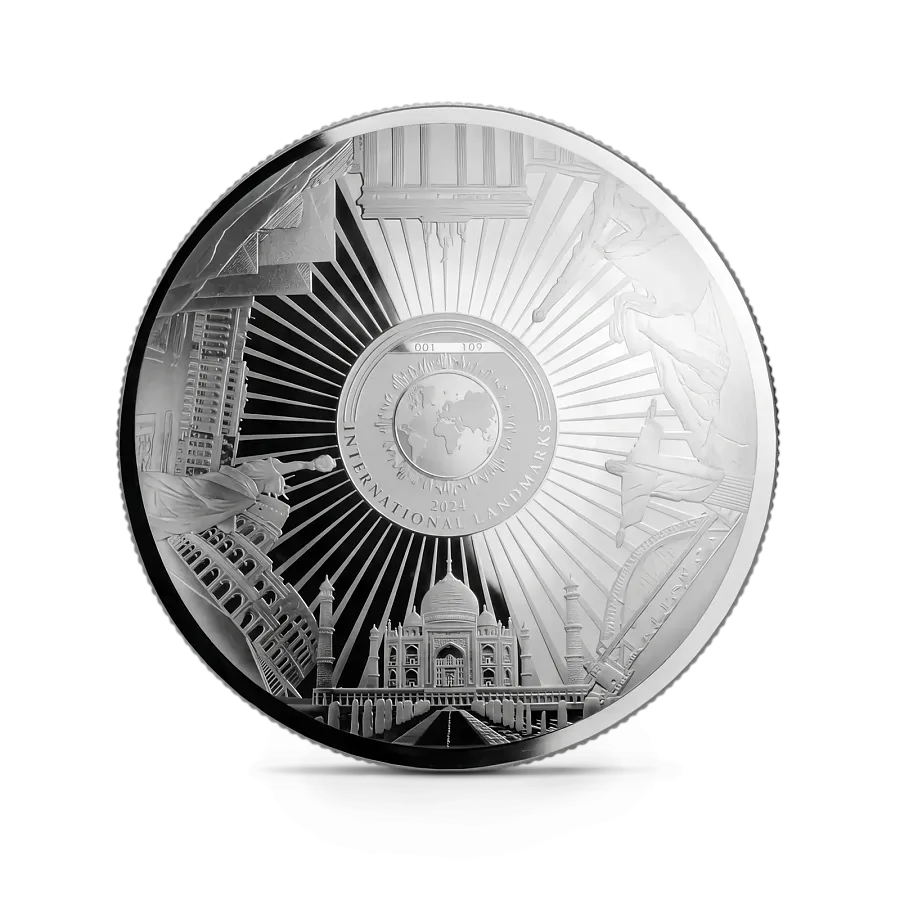 Монета "Достопримечательности мира",  2024 г., Серебро, 1 000 гр., проба 999, БАРБАДОС