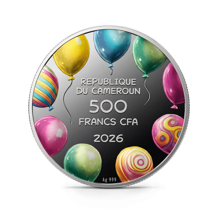 Монета "С Днем Рождения", 2026 г., 17,5 гр., проба 999, КАМЕРУН